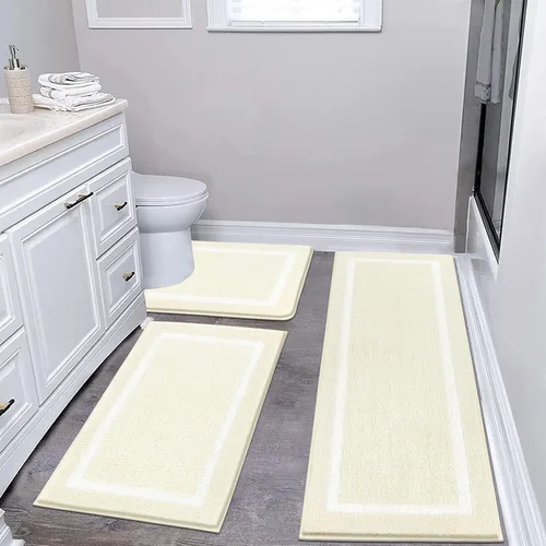 Miniatura 72 de Pauwer Juego de baño, alfombras de baño antideslizantes, alfombras de ducha absorbentes para suelo de baño, bañera y ducha, color azul aguamarina