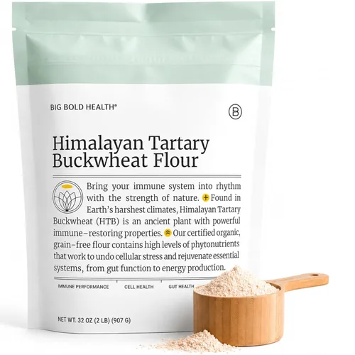 BIG BOLD HEALTH Harina de Trigo Sarraceno Tártaro del Himalaya Orgánica Sin Gluten | Más de 100 Nutrientes Inmuno-Activos | Harina 100% Orgánica Sin