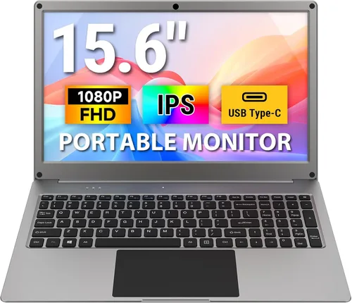 ELECROW Monitor portátil de 15.6 pulgadas con teclado, pantalla Lapdock FHD IPS de 1080P con batería incorporada, monitores de computadora externos