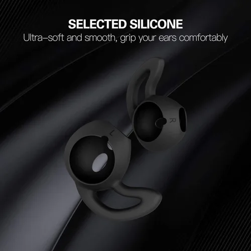 Miniatura 3 de 5 pares de almohadillas de silicona compatibles con AirPods 1 y 2, almohadillas de auriculares deportivas de silicona suave antideslizantes