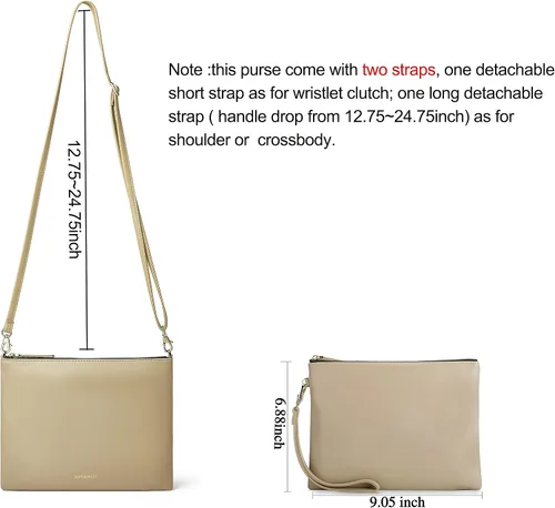 Miniatura 4 de DORIS&JACKY Bolso de mano de piel de cordero para mujer, grande, suave, con correa