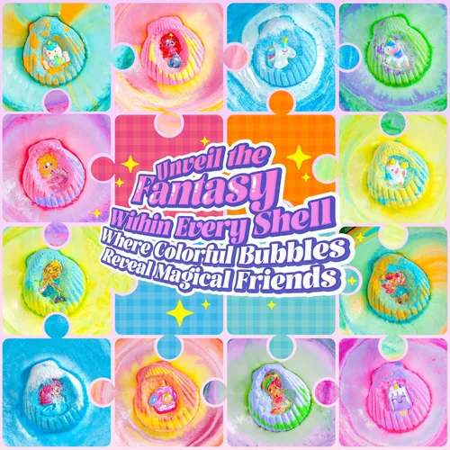 Miniatura 7 de Bombas de baño Shell para niñas, paquete de 12 bombas de baño de aromaterapia seguras para niños con 20 juguetes sorpresa en el interior, 6 aromas
