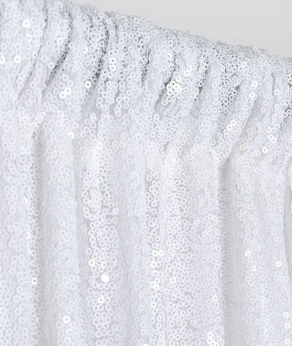 Miniatura 27 de ShinyBeauty Cortinas de lentejuelas 2 paneles de 2 x 8 pies, cortinas de fondo de fiesta verde azulado con purpurina para bodas, Navidad, Año Nuevo