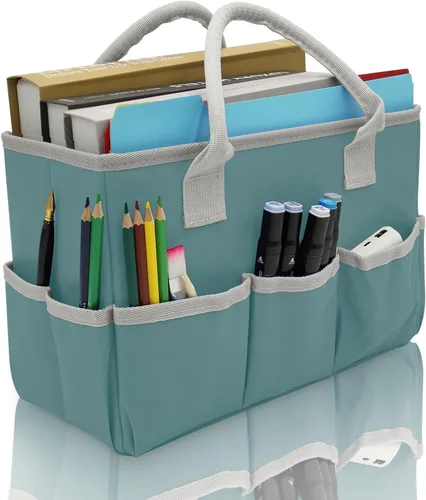 Miniatura 13 de Cupohus - Bolsa de almacenamiento para organizador de arte y manualidades con bolsillos y asas, organizador portátil de tela Oxford para maestros