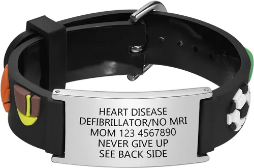 Miniatura 21 de Pulsera de Identificación Médica Personalizada para Niños - Pulsera de Identificación de Silicona Linda para Autismo Alergia Convulsiones