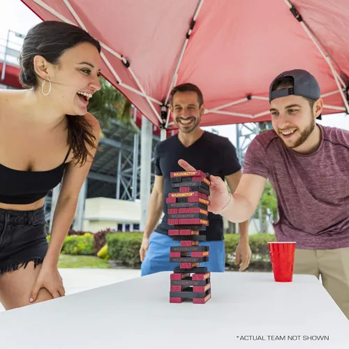 Miniatura 6 de Wild Sports NCAA Pro Football Tabletop Stackers Block Game for College Football Fan, Dorm Game, Tailgate