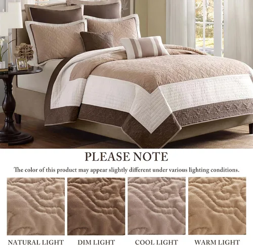 Miniatura 7 de Madison Park Attingham - Juego de edredón reversible, colcha transpirable para todas las estaciones, capas de ropa de cama ligeras y acogedoras
