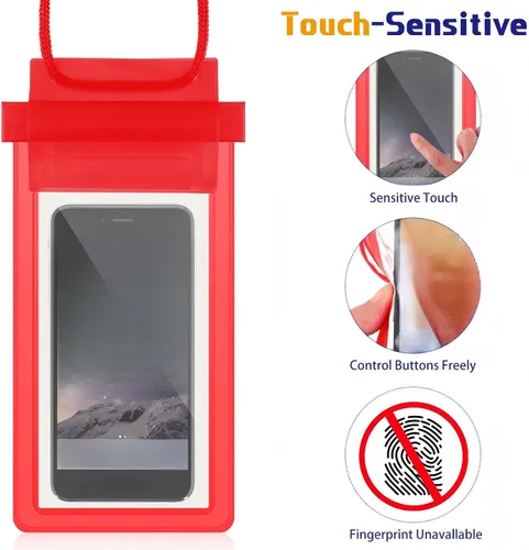 Miniatura 4 de Flutesan Paquete de 50 bolsas transparentes impermeables para teléfono, funda universal impermeable para teléfono, bolsa seca con cordón
