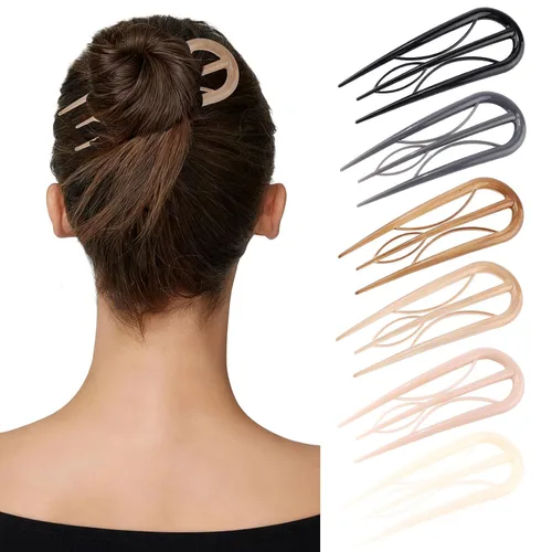 Miniatura 11 de 6 horquillas francesas para mujer, tenedores grandes en forma de U con dientes internos, fuerte sujeción para cabello grueso y fino, rizos franceses