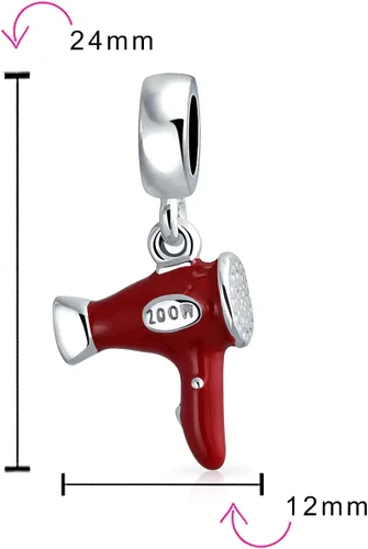 Miniatura 3 de Fashion Diva Hair Stylist Dresser Salón de Belleza Peine Tijeras Cuelgan Charm para Mujeres Plata de Ley .925 Se adapta a Pulsera Europea