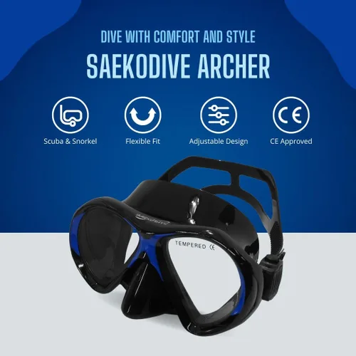 Miniatura 6 de Máscara de buceo Archer – Vidrio templado antivaho – Falda de silicona antifugas – Máscara de buceo, máscara de buceo, máscara de esnórquel