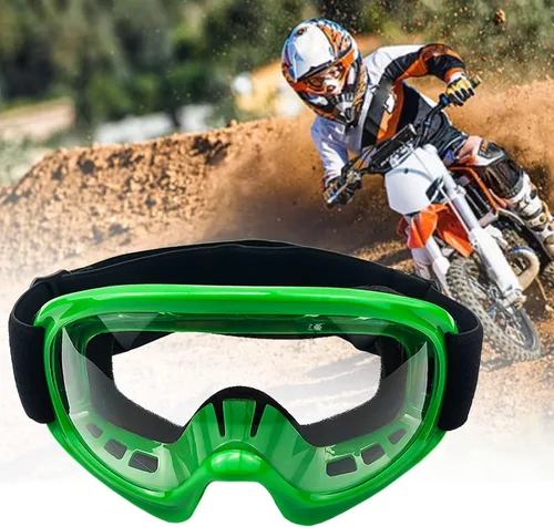 Miniatura 9 de Gafas de Dirt Bike para Niños Resistentes a Impactos Ajustables para Jóvenes ATV Motocicleta Todoterreno Conducción Motocross Carreras Ciclismo Negro