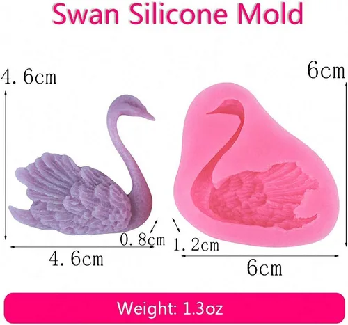 Miniatura 6 de Paquete de 2 moldes de silicona para fondant de cisne, chocolate, caramelo, azúcar, manualidades, goma de mascar, herramientas de decoración