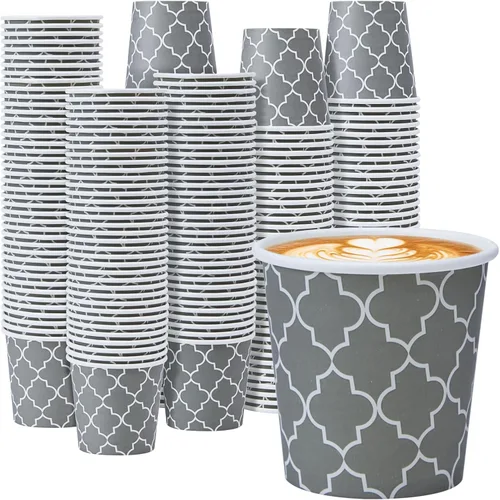 Miniatura 10 de Lamosi Tazas de Café de 10 oz Paquete de 200, Tazas de Café de Papel Desechables, Tazas Desechables, Taza de 10 oz para Bebidas Calientes, Taza