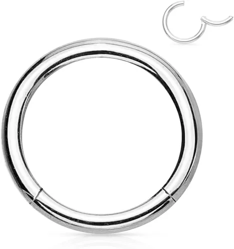 Miniatura 9 de Forbidden Body Jewelry - Piercing para la nariz de acero quirúrgico 316L con bisagra, 14G, 16G, 18G, diámetro de 15/64, 5/16, 25/64, 15/32 pulgadas