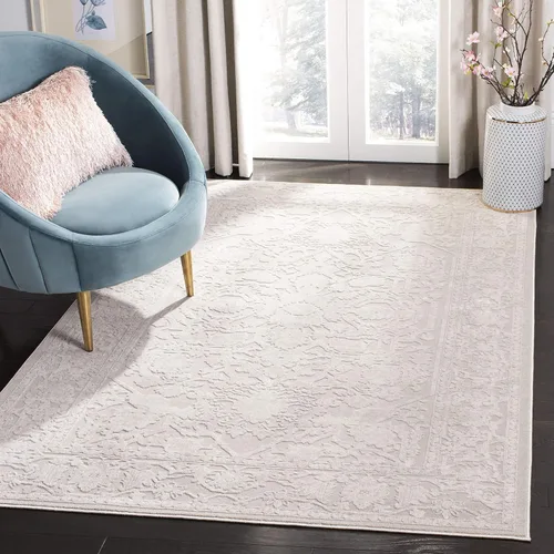 Miniatura 11 de Safavieh Reflection Collection RFT665C - Alfombra de 8 x 10 pies, gris claro y crema, bohemio, desgastado, no se desprende, de fácil cuidado