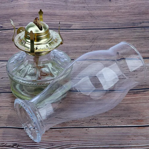 Miniatura 6 de Lámpara de aceite para chimenea, lámpara de huracán, repuesto de vidrio, base transparente de 3 pulgadas para pantalla de lámpara de queroseno