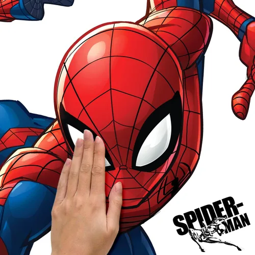 Miniatura 5 de RoomMates RMK5168GC Spider-Man Gráfico de Crecimiento Calcomanías de Pared Gigantes (despegar y pegar), Rojo, Azul