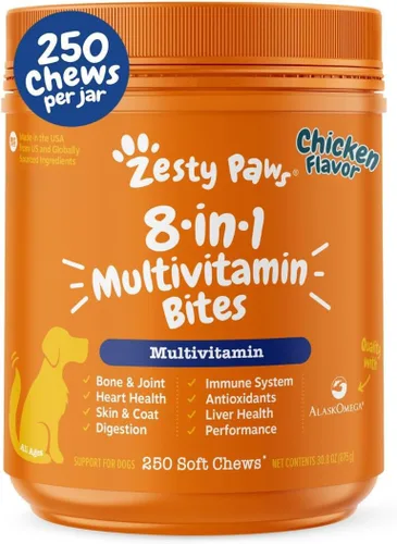 Miniatura 7 de Zesty Paws Multivitamínico para perros – Glucosamina y condroitina + MSM para cadera y articulaciones + alivio de artritis – encimas digestivas