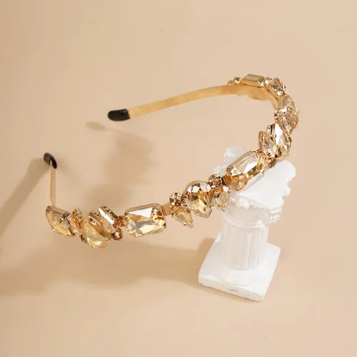 Miniatura 4 de Wiwpar Diademas finas de diamantes de imitación para mujer, bandas elásticas para la cabeza con diamantes de imitación vintage, accesorios