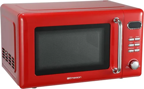 Miniatura 2 de Emerson MWR7020RD Horno Microondas Compacto Retro de Encimera con Control de Botones, Pantalla LED, 700W 5 Niveles de Potencia, 8 Menús Automáticos