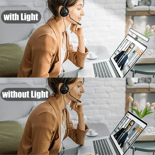 Miniatura 5 de luxceo Iluminación de videoconferencia, luz de zoom para trabajo remoto, iluminación de cámara web para laptop, llamadas de zoom, transmisión