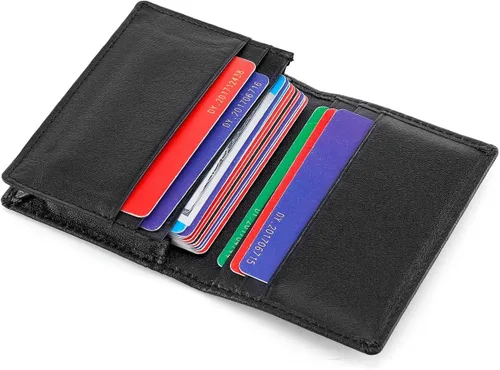 Miniatura 4 de HAWEE - Cartera de bolsillo frontal para hombre, cuero auténtico RFID