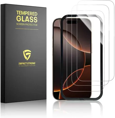 Miniatura 11 de ImpactStrong Paquete de 3 protectores de pantalla de vidrio templado inastillables para iPhone 17 Pro Max [marco de fácil instalación]