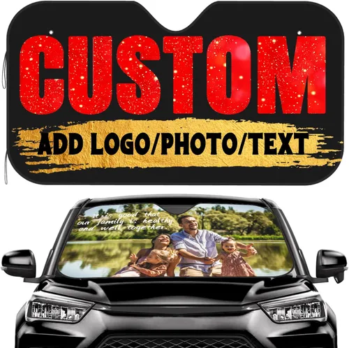 Miniatura 10 de Parasol personalizado para parabrisas de automóvil, diseño personalizado de tu imagen, foto, logotipo, texto, visera solar personalizada