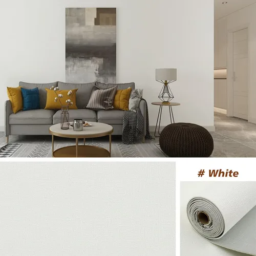 Miniatura 5 de Panel de pared 3D con textura de lino para despegar y pegar, impermeable, adecuado para decoración de pared de sala de estar y dormitorio