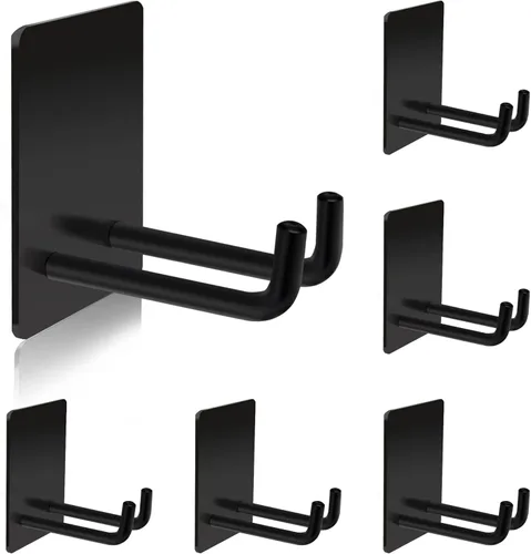 Miniatura 13 de Ganchos adhesivos resistentes, ganchos de pared autoadhesivos de acero inoxidable, ganchos adhesivos para toallas para cocina y baño, ganchos