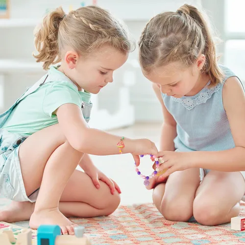 Miniatura 7 de Juego de joyas para niñas pequeñas, joyas de princesa para niñas pequeñas de 4-6 3-5, regalos para niñas de 5 años juguetes, collares de juego