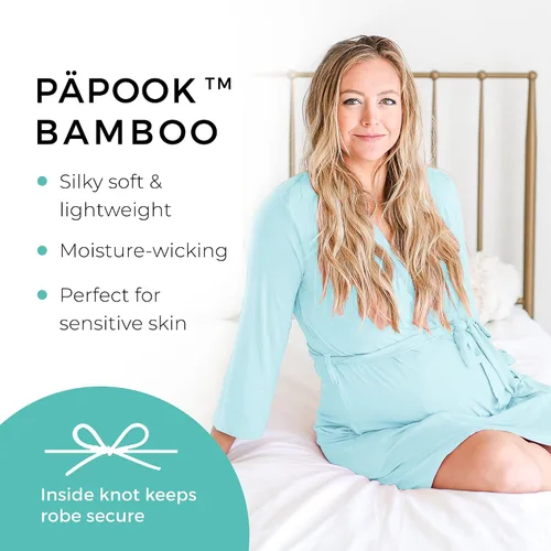 Miniatura 5 de Posh Peanut Bata de mamá para maternidad, parto de parto, ropa de descanso de lactancia suave, viscosa de bambú