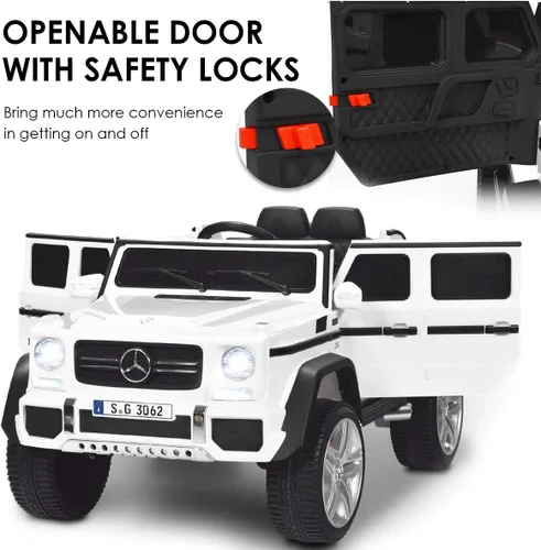 Miniatura 6 de HONEY JOY vehículo eléctrico para paseo con licencia Mercedes-Benz Maybach G650, batería de 12 V, con control remoto, luces LED, música, arranque