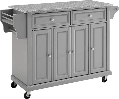 Miniatura 11 de Crosley Furniture isla de cocina con ruedas, Madera, Negro