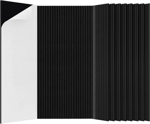 Miniatura 14 de Paquete de 5 paneles acústicos, paneles acústicos de pared de 47.2 x 23.6 x 0.4 pulgadas, grandes paneles insonorizados, paneles autoadhesivos a