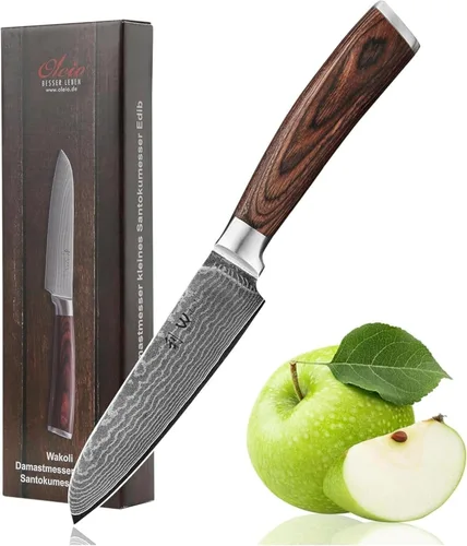 Miniatura 19 de Wakoli EDIB Cuchillo de chef Damasco – Cuchillo de cocina de estilo japonés de 7.9 pulgadas, hoja de acero de Damasco de 67 capas con núcleo VG10, 1