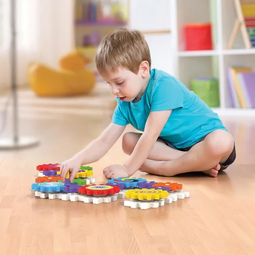Miniatura 2 de Juego de juguetes magnéticos de 8 piezas, juguetes de engranajes para niños pequeños de 1 a 3 años con música y luz, aprendizaje educativo STEM