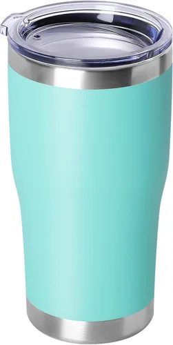 Miniatura 9 de DOMICARE vaso de doble pared con aislamiento al vacío, 20 onzas, con tapa, vaso de viaje de acero inoxidable, vaso de café con recubrimiento