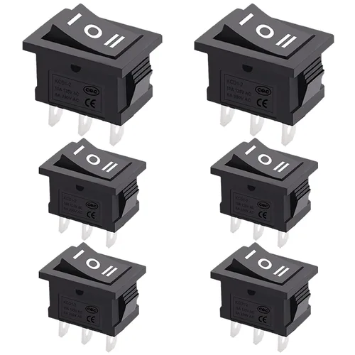 Miniatura 6 de TWTADE / 4 unids momentáneo interruptor basculante de barco 3 pines 3 posiciones (ON)-apagado (ON) SPDT Mini coche auto barco redondo interruptor