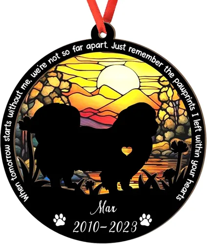 Miniatura 111 de Adorno personalizado para atrapasoles de sabueso afgano, adorno de Navidad de sabueso afgano – Regalo para perro amante, sabueso afgano
