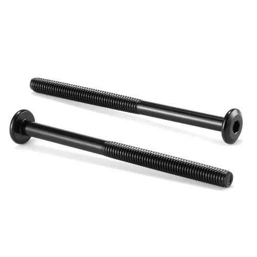 Miniatura 26 de M6 x 60mm 10 piezas de tornillos de cabeza plana con casquillo hexagonal, acero inoxidable 304 18-8, rosca completa, óxido negro de SG TZH