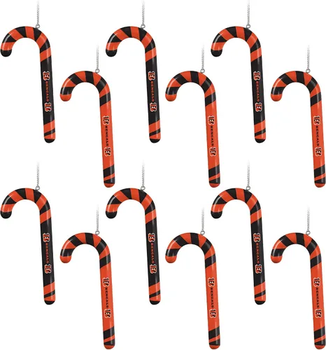 Miniatura 15 de NFL Team Logo 12 Pack Candy Cane Ornament Set