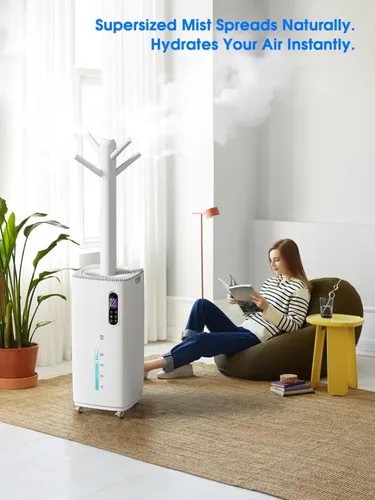 Miniatura 6 de Humidificador de 26L/5.7 galones para habitación grande, 3000 pies cuadrados, niebla fría de gran tamaño, humidificadores silenciosos de 38 horas