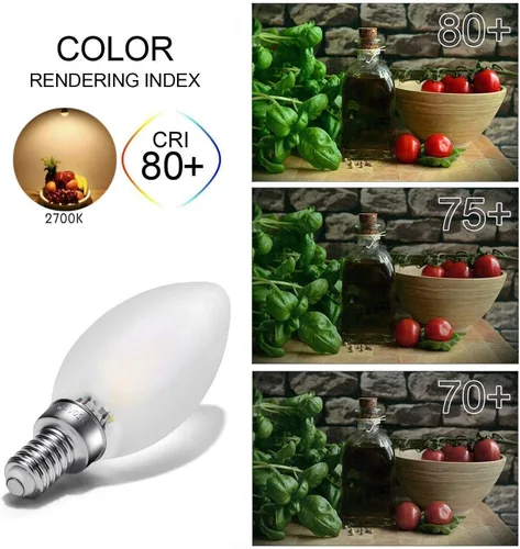 Miniatura 3 de Bombilla de candelabro E12 de 4000 K, luz diurna, blanca, regulable, bombilla LED E12, equivalente a 40 W, bombilla Edison tipo B, bombilla