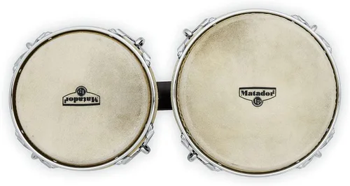 Miniatura 6 de Latin Percussion M201 LP Matador Wood Bongos - Marrón Oscuro/Cromo 8.625 pulgadas