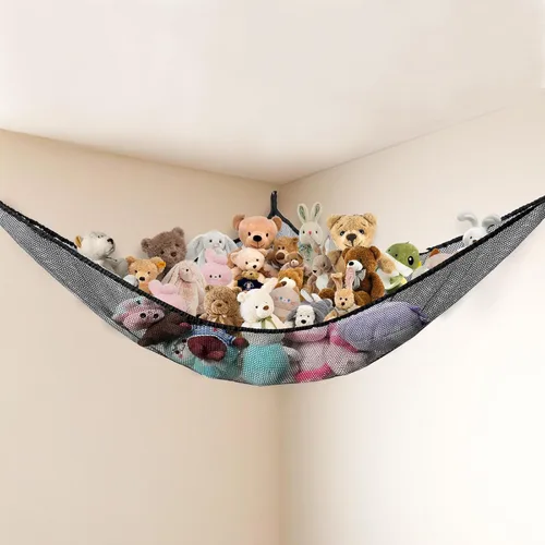 Hamaca de red de animales de peluche, organizador grande de almacenamiento de juguetes, hamaca de almacenamiento para niños, guardería, dormitorio,