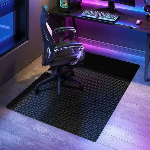 SALLOUS Tapete para silla para suelos duros, tapete para silla de oficina de 47 x 36 pulgadas para suelo de madera dura, protector de suelo duro