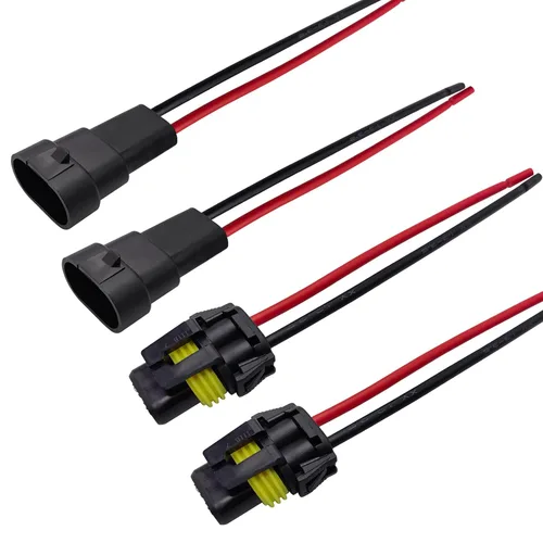 Miniatura 4 de Audak 2 piezas H4 9003 HB2 enchufes de arnés de cableado de cerámica de alta resistencia con conector hembra para faros comunes o antiniebla