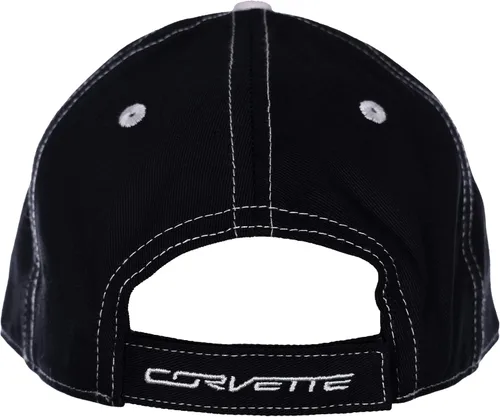 Miniatura 10 de JH DESIGN GROUP Men's Chevy Corvette C8 Logo Cap Adjustable Black Hat